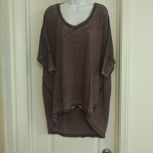 We The Free Hi Low V Neck Burnout Tee Shirt Top S